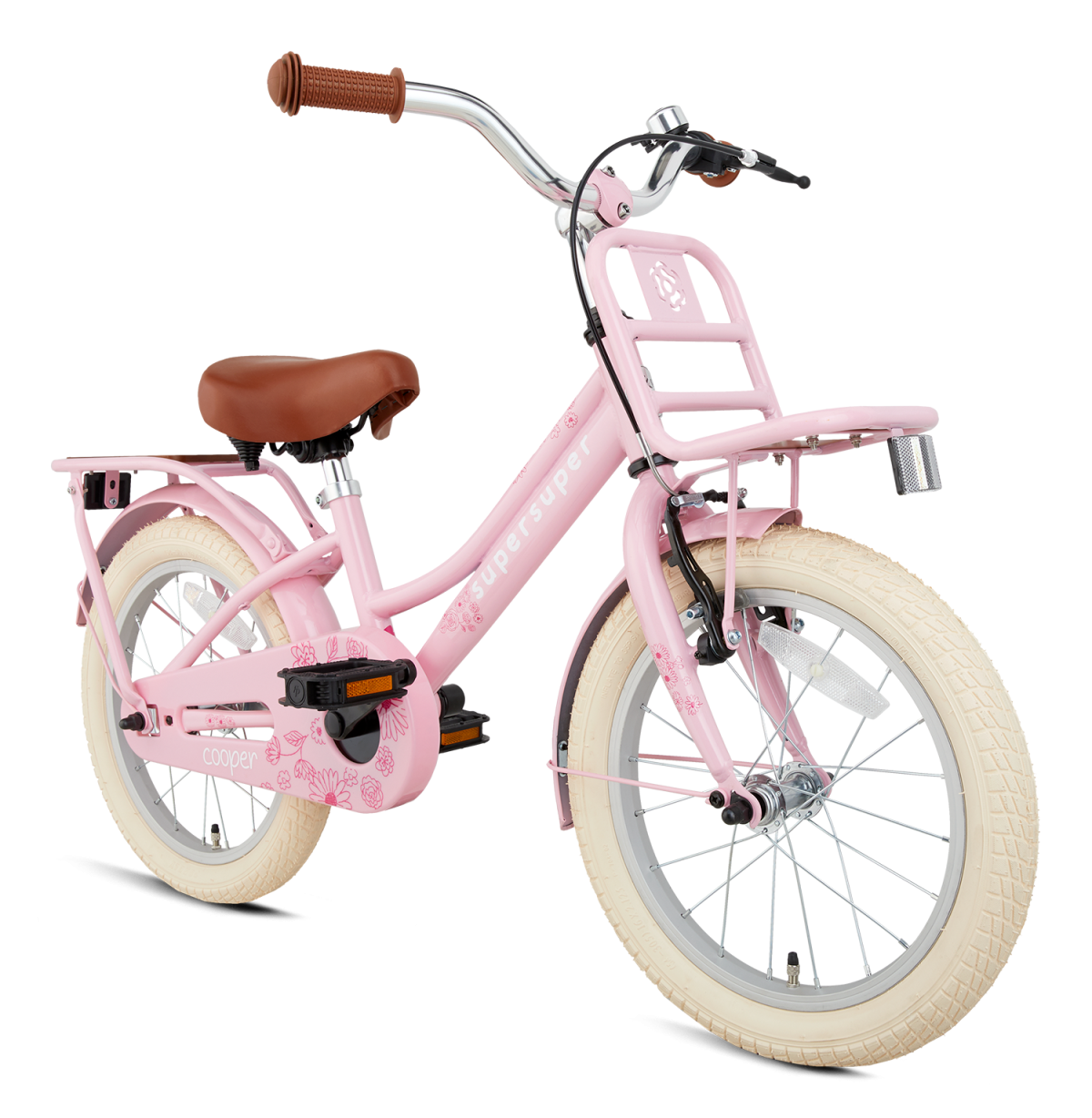 Supersuper 16 Tommer Pigecykel Cooper Bamboo Roze 1 Supersuper 16 Tommer Pigecykel Cooper Bamboo Roze