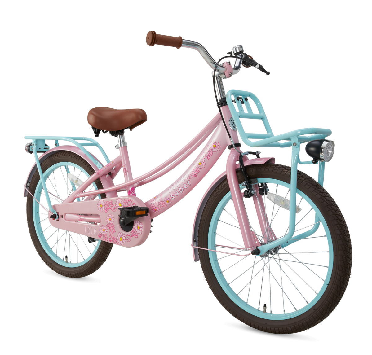 Supersuper 20 Tommer Pigecykel Lola Super Super Roze Turkis 1 Supersuper 20 Tommer Pigecykel Lola Super Super Roze Turkis