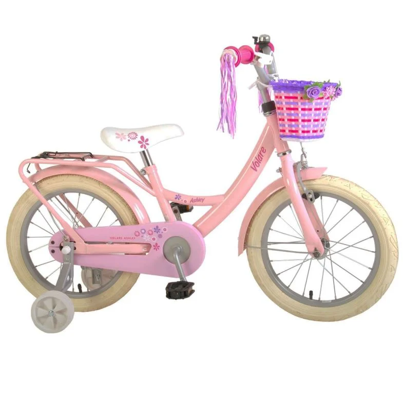 Volare Ashley 16 Tommer Pigecykel, Lyserød Med Kurv 1 Volare Ashley 16 Tommer Pigecykel, Lyserød Med Kurv
