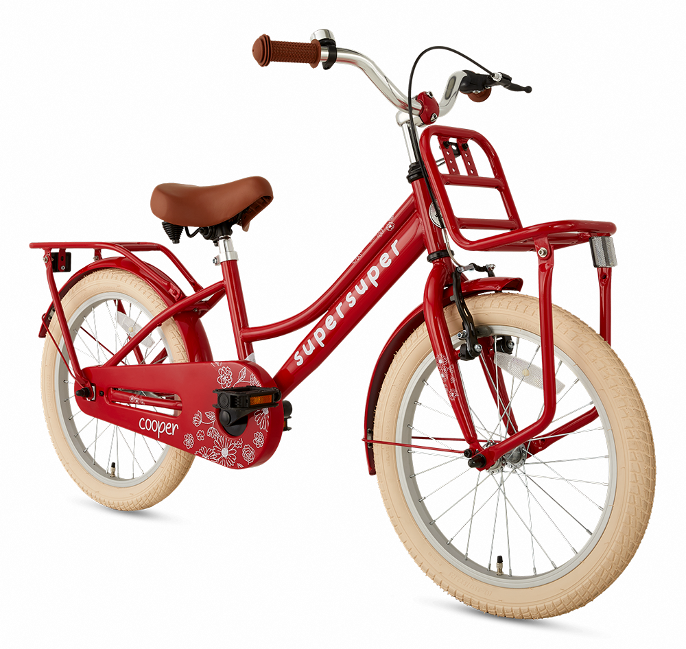 Supersuper 18 Tommer Pigecykel Cooper Super Super Rød 1 Supersuper 18 Tommer Pigecykel Cooper Super Super Rød