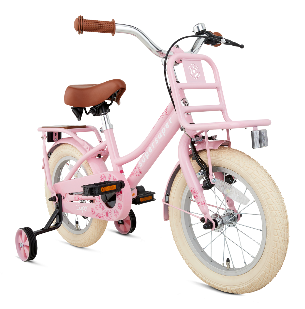 Supersuper 14 Tommer Pigecykel Cooper Bamboo Roze 1 Supersuper 14 Tommer Pigecykel Cooper Bamboo Roze