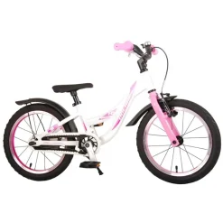 Volare Glamour 16 Tommer Pigecykel Fodbremse Hvid/lyserød