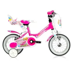 Børnecykel 14" Lombardo Baffy Med Støttehjul, Håndbremse