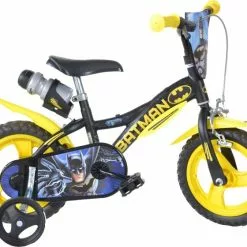 Dino Batman 12 Tommer 21 Cm Drengecykel Sort/gul
